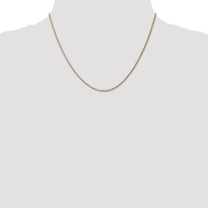 14K Yellow Gold Carded .95mm Cable Rope with Spring Ring Clasp Chain Necklace