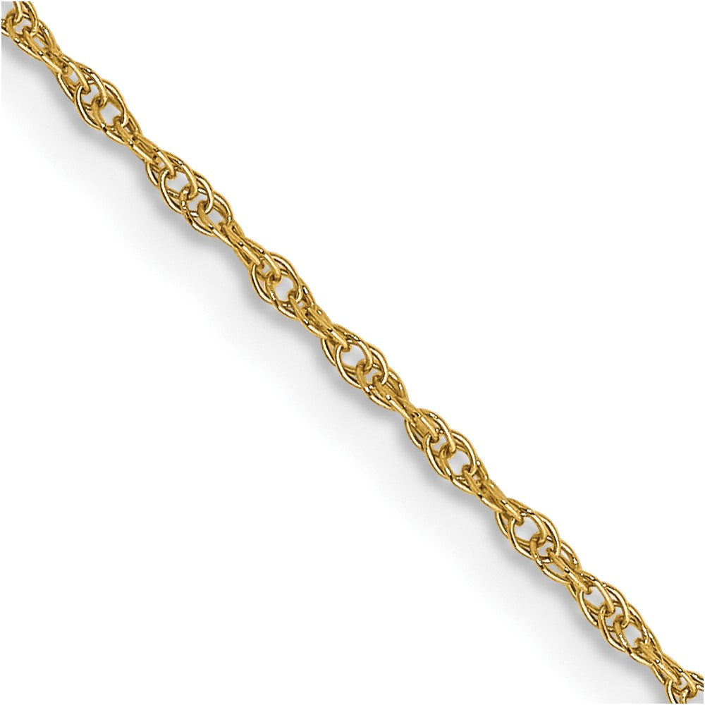 14K Yellow Gold Carded .95mm Cable Rope with Spring Ring Clasp Chain Necklace