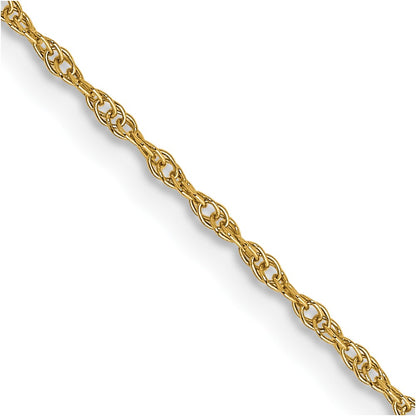 14K Yellow Gold Carded .95mm Cable Rope with Spring Ring Clasp Chain Necklace