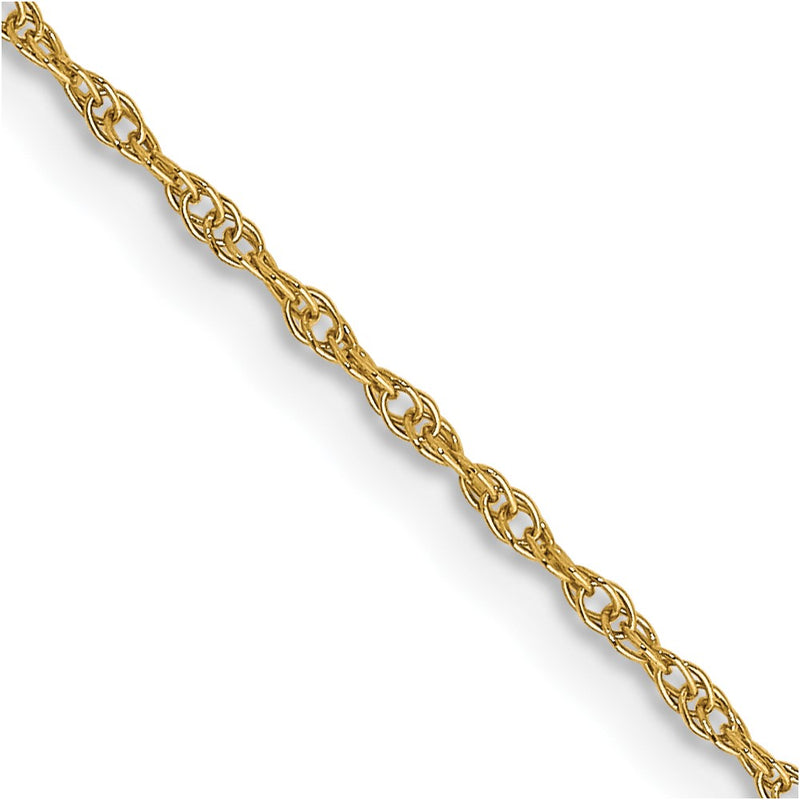 14K Yellow Gold Carded .95mm Cable Rope with Spring Ring Clasp Children Necklace Chain Necklace