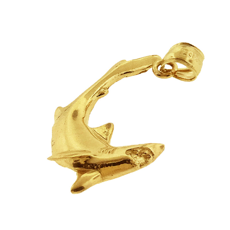 14K Gold Shark with Jaws Opened Pendant