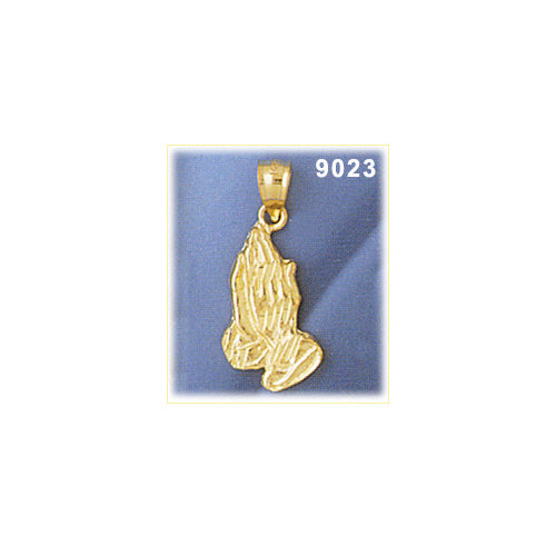 14K Gold 20MM Praying Hands Charm