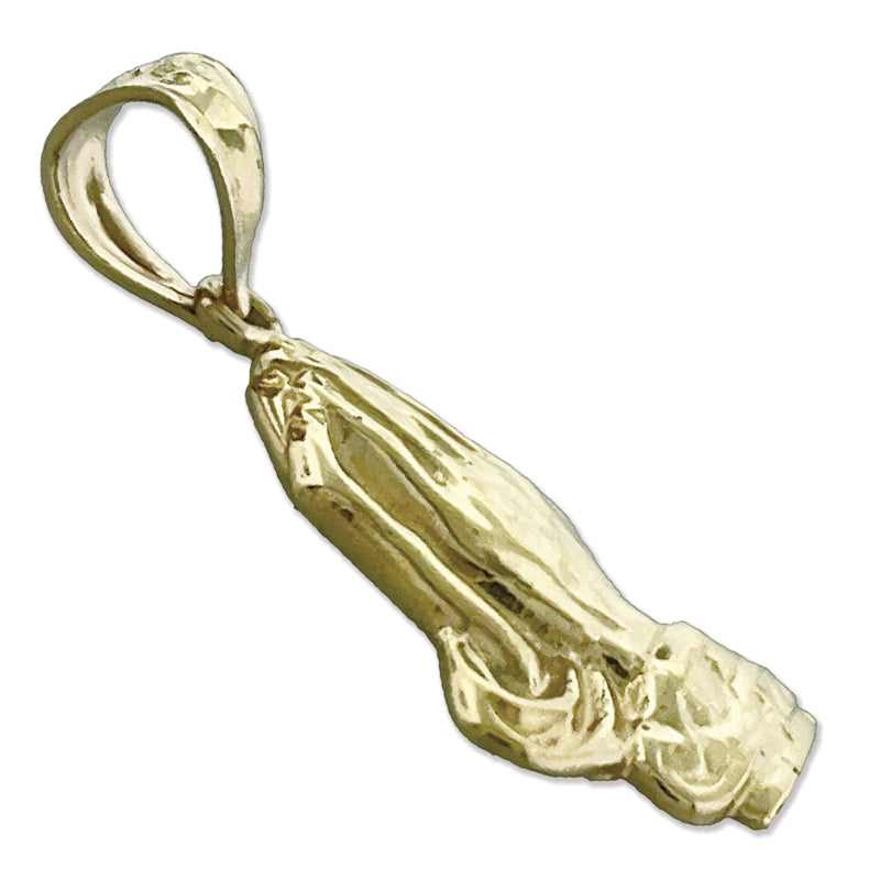 14K Gold 16MM Praying Hands Charm