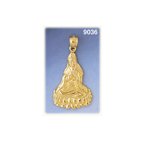 14K Gold Buddhist Pendant