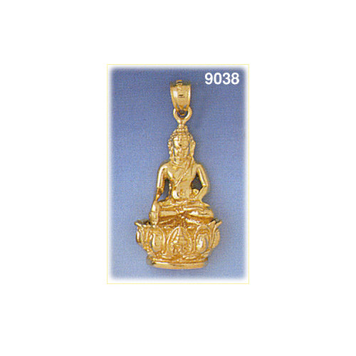 14K Gold Lady Buddha Pendant