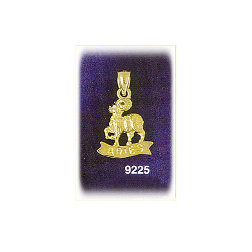 14K Gold 3-D Zodiac Aries Charm