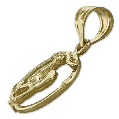14K Gold Capricorn Zodiac Circle Charm