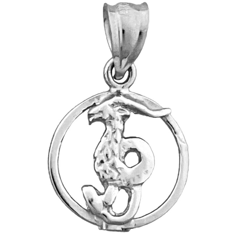 14K Gold Capricorn Zodiac Circle Charm