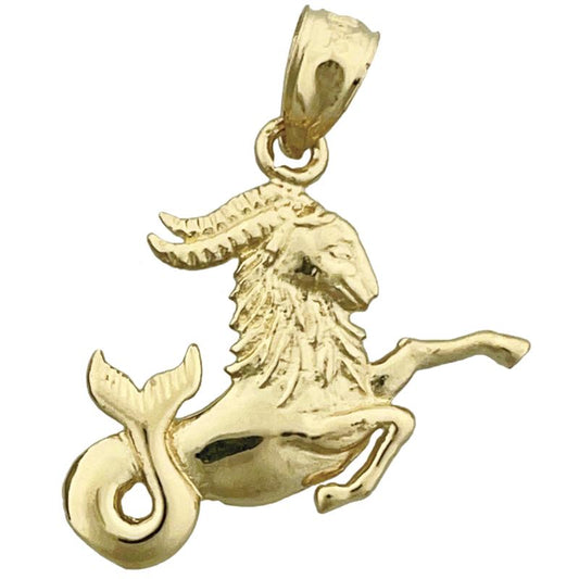 14K Gold Zodiac Capricorn Pendant