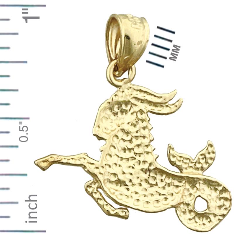 14K Gold Zodiac Capricorn Pendant