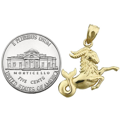 14K Gold Zodiac Capricorn Pendant