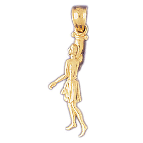 14K Gold Zodiac Aquarius Pendant