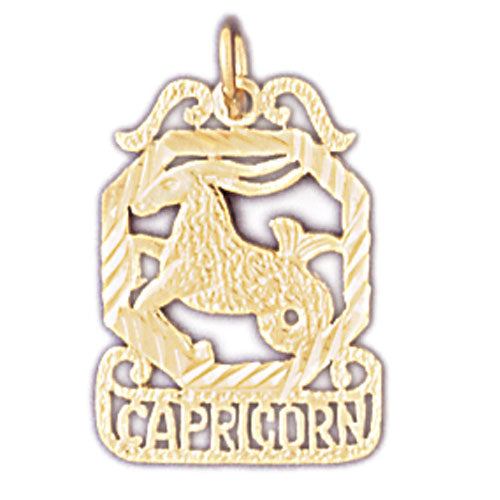 14K Gold Capricorn Zodiac Charm