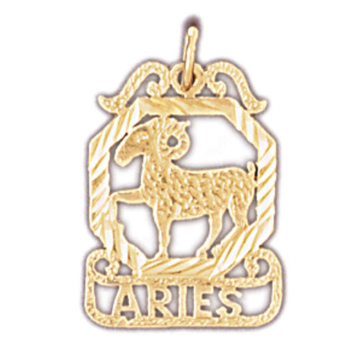14K Gold Aries Zodiac Charm