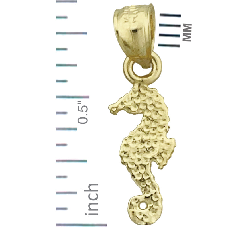14K Gold Small Seahorse Charm