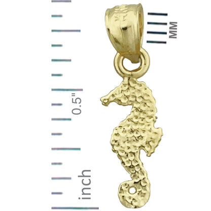 14K Gold Small Seahorse Charm