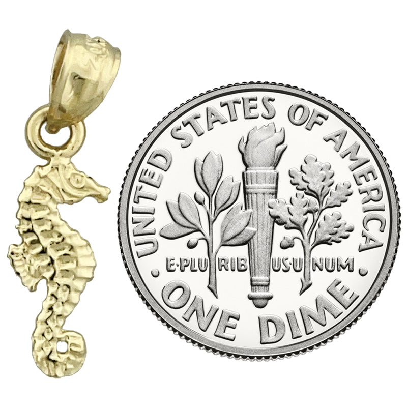 14K Gold Small Seahorse Charm