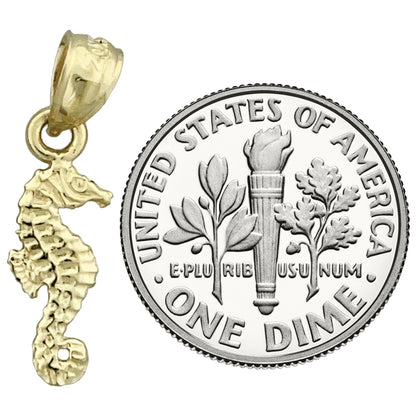 14K Gold Small Seahorse Charm