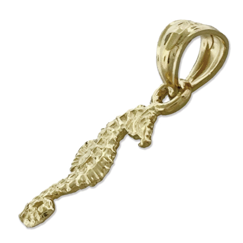 14K Gold Small Seahorse Charm