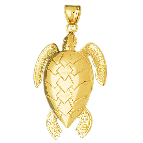 14K Gold Sea Turtle Pendant