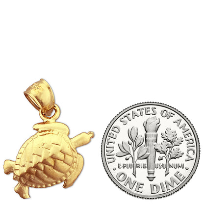 14K Gold Turtle Charm