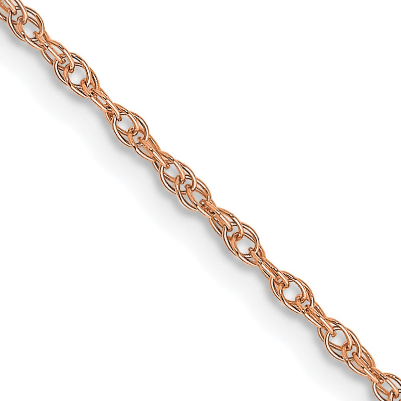 14K Rose Gold 16 inch Carded 1.15mm Cable Rope with Spring Ring Clasp Chain Necklace