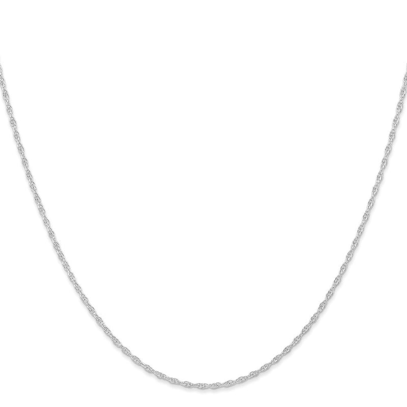 14K White Gold Carded 1.15mm Cable Rope with Spring Ring Clasp Chain Necklace