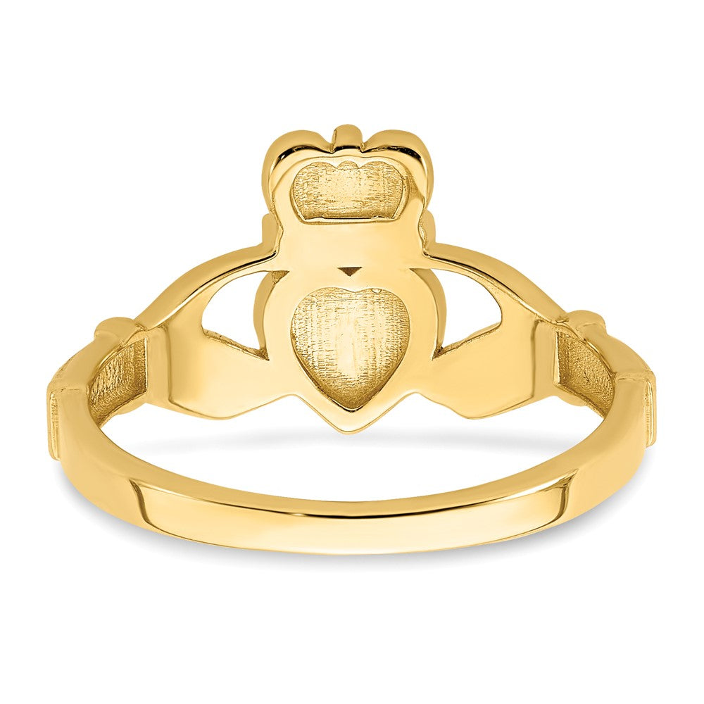 14K Yellow Gold Polished Claddagh Ring