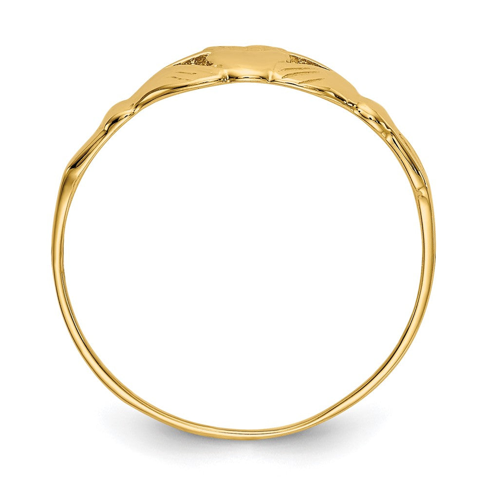 14K Yellow Gold Childs Polished Claddagh Ring