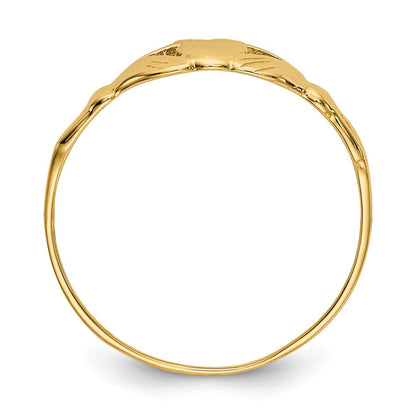 14K Yellow Gold Childs Polished Claddagh Ring