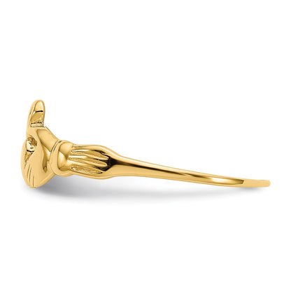 14K Yellow Gold Childs Polished Claddagh Ring