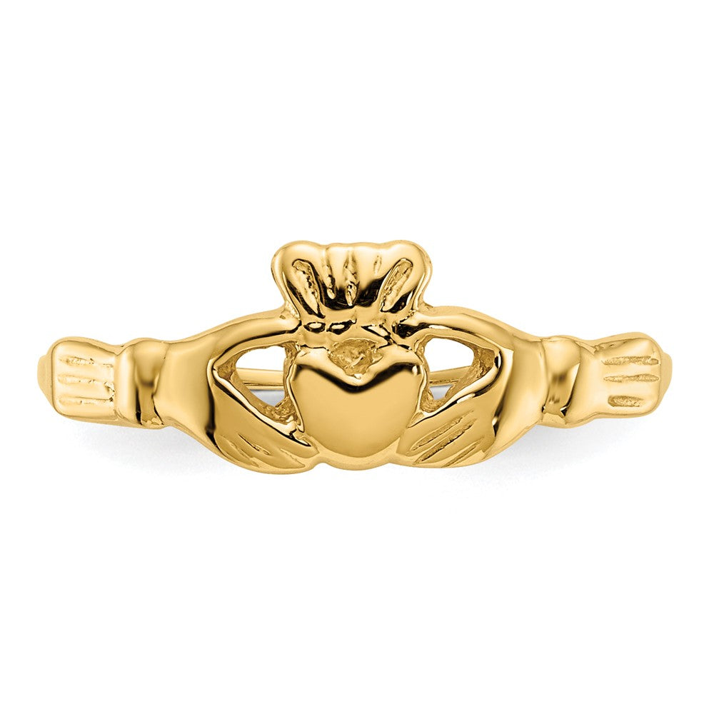 14K Yellow Gold Childs Polished Claddagh Ring