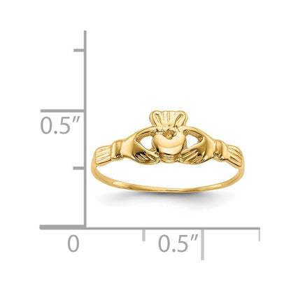 14K Yellow Gold Childs Polished Claddagh Ring