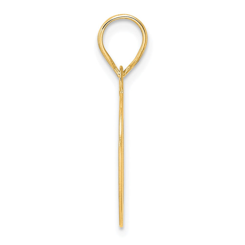 14k Yellow Gold Polished Etched Number 10 Pendant