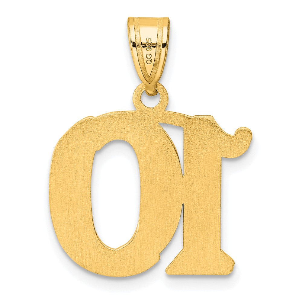 14k Yellow Gold Polished Etched Number 10 Pendant