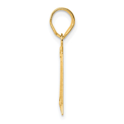 14k Yellow Gold Polished Etched Number 11 Pendant
