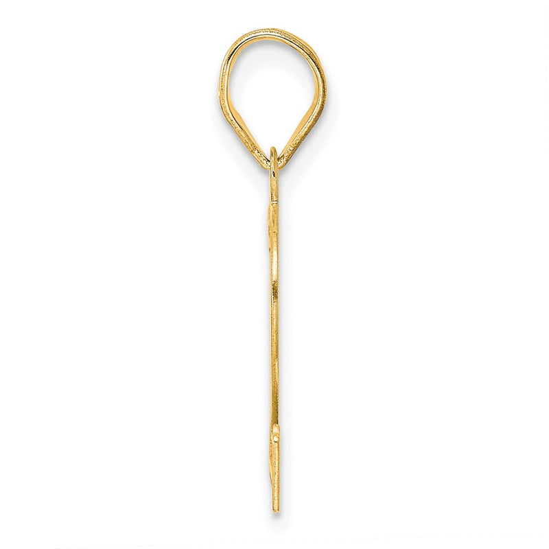14k Yellow Gold Polished Etched Number 12 Pendant