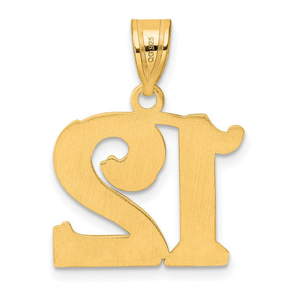 14k Yellow Gold Polished Etched Number 12 Pendant