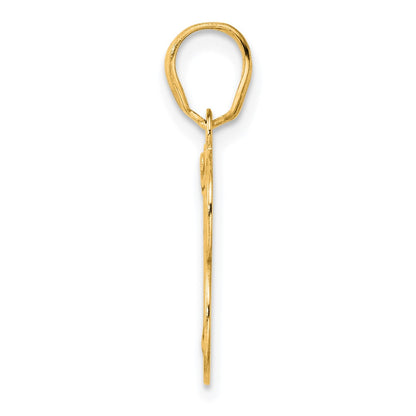 14k Yellow Gold Polished Etched Number 13 Pendant