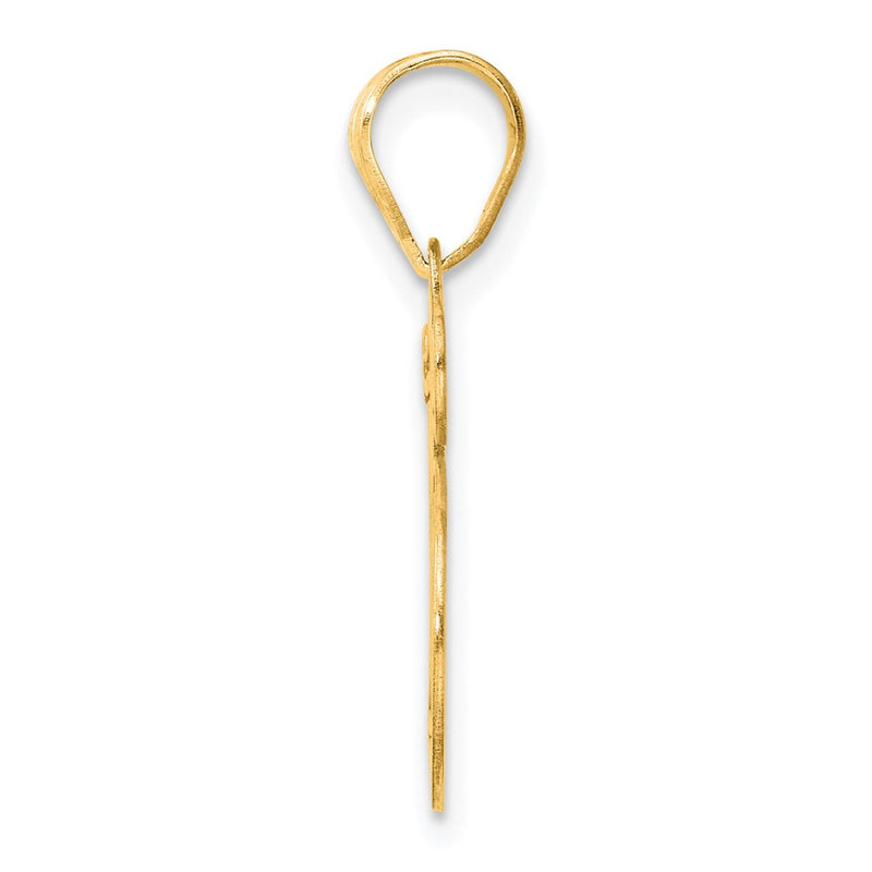 14k Yellow Gold Polished Etched Number 15 Pendant