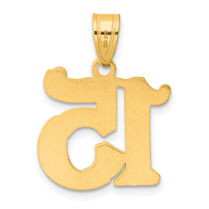 14k Yellow Gold Polished Etched Number 15 Pendant