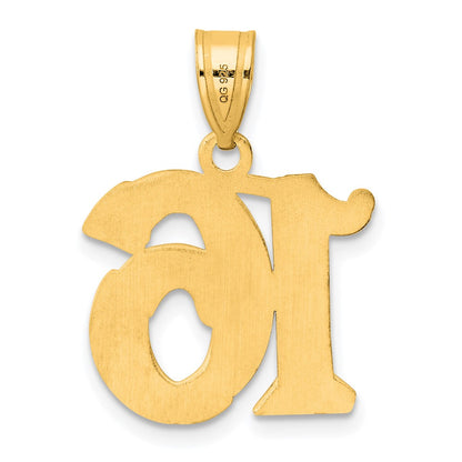 14k Yellow Gold Polished Etched Number 16 Pendant