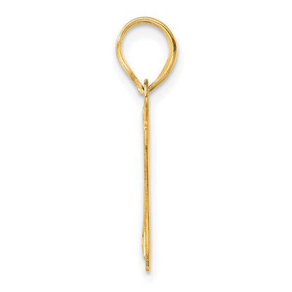 14k Yellow Gold Polished Etched Number 17 Pendant