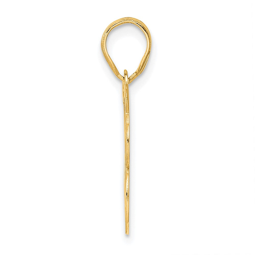 14k Yellow Gold Polished Etched Number 18 Pendant
