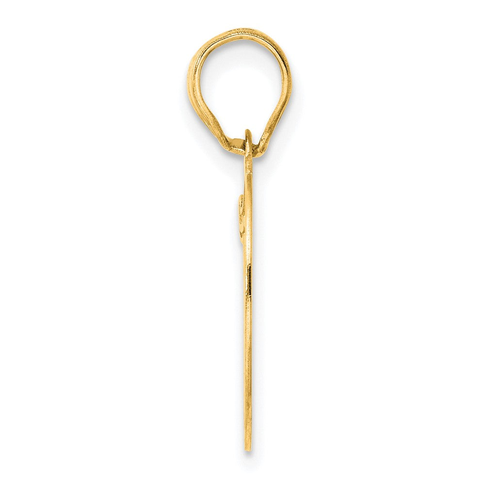 14k Yellow Gold Polished Etched Number 19 Pendant