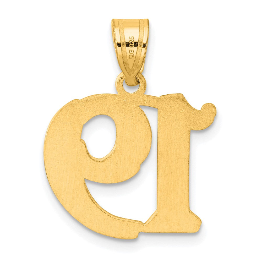 14k Yellow Gold Polished Etched Number 19 Pendant