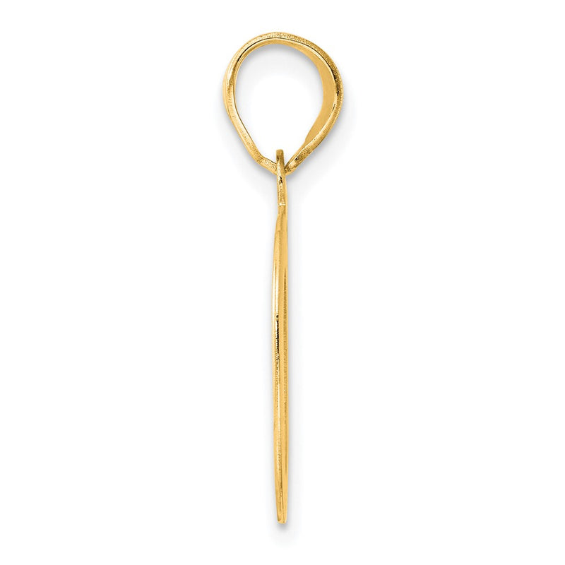 14k Yellow Gold Polished Etched Number 20 Pendant