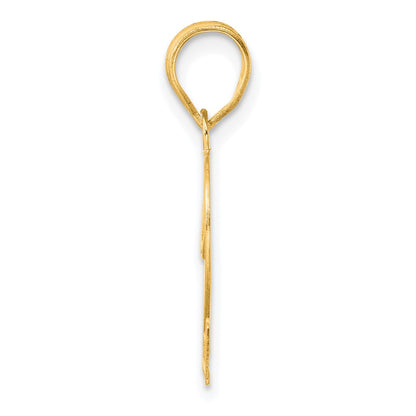 14k Yellow Gold Polished Etched Number 22 Pendant