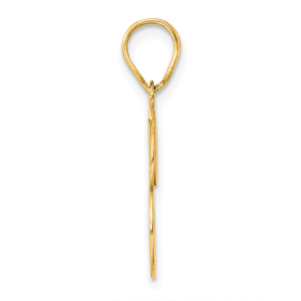 14k Yellow Gold Polished Etched Number 23 Pendant