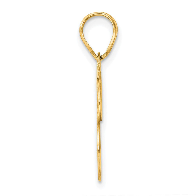 14k Yellow Gold Polished Etched Number 23 Pendant